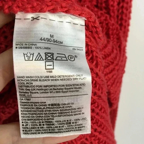 Banana Republic Linen Red Knit V Neck Sweater - Picture 5 of 8